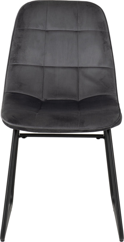 Athens Rect & Lukas Dining Set (X4 Chairs) - Medium Oak Effect/Grey Velvet