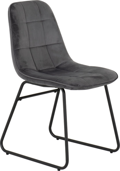 Athens Rect & Lukas Dining Set (X4 Chairs) - Concrete/Grey Velvet