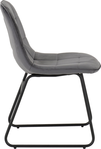 Athens Rect & Lukas Dining Set (X4 Chairs) - Concrete/Grey Velvet