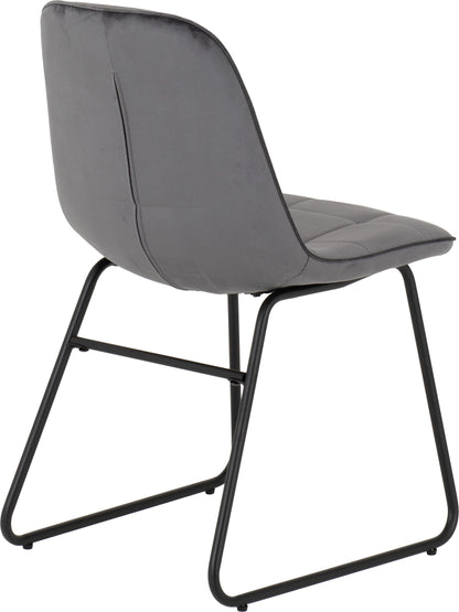 Athens Rect & Lukas Dining Set (X4 Chairs) - Concrete/Grey Velvet