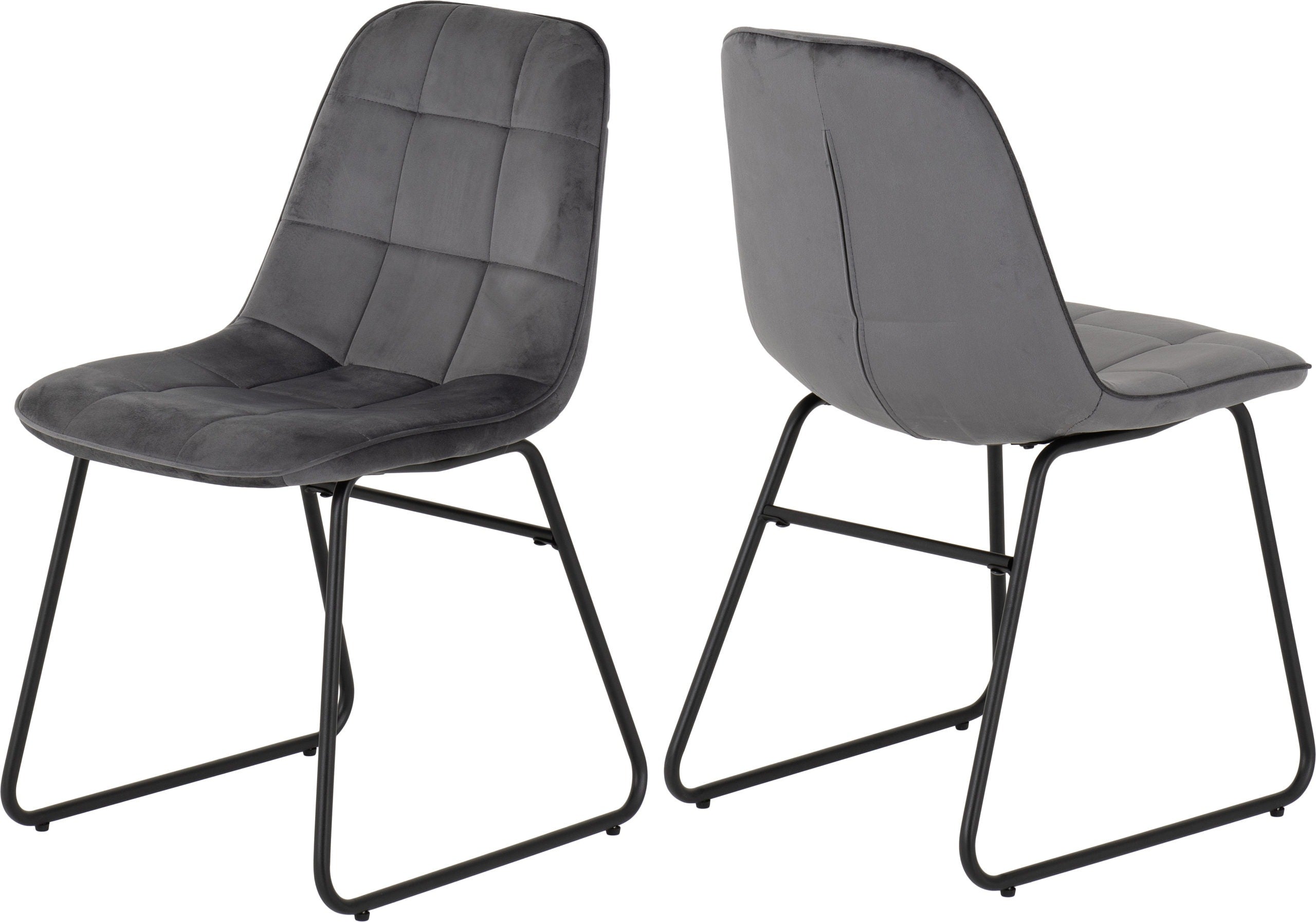 Lukas Dining Chair (X2 Per Box) - Grey Velvet