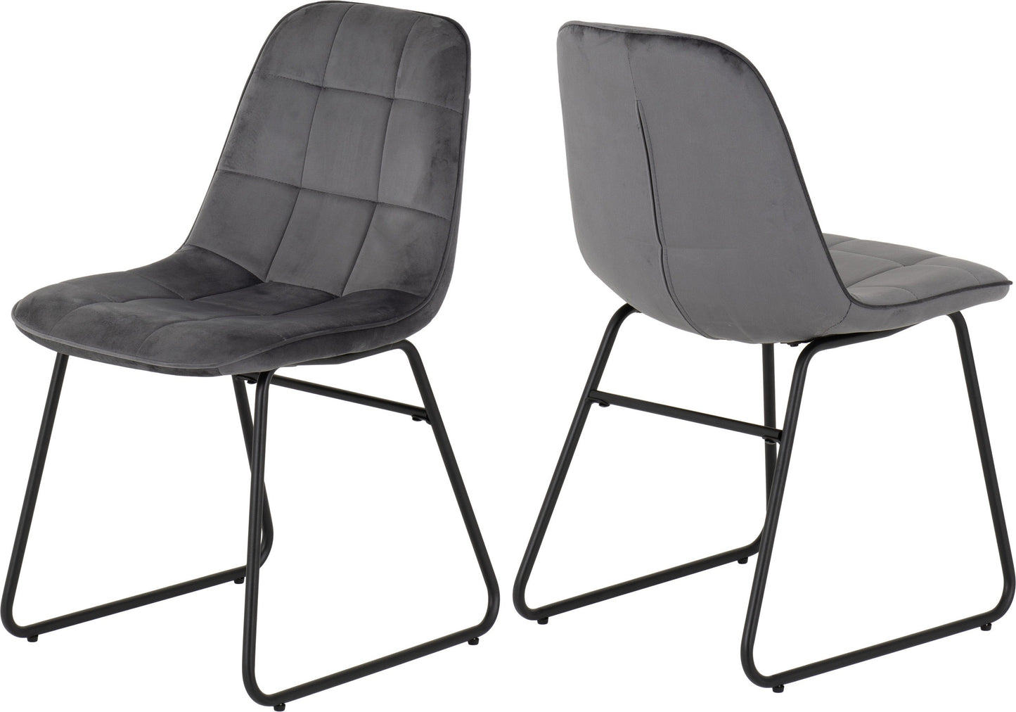 Hamilton & Lukas Large Dining Set (X6 Chairs) - Medium Oak Effect/Grey Velvet