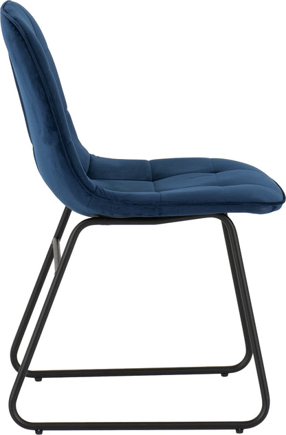 Lukas Dining Chair (X2 Per Box) - Sapphire Blue Velvet