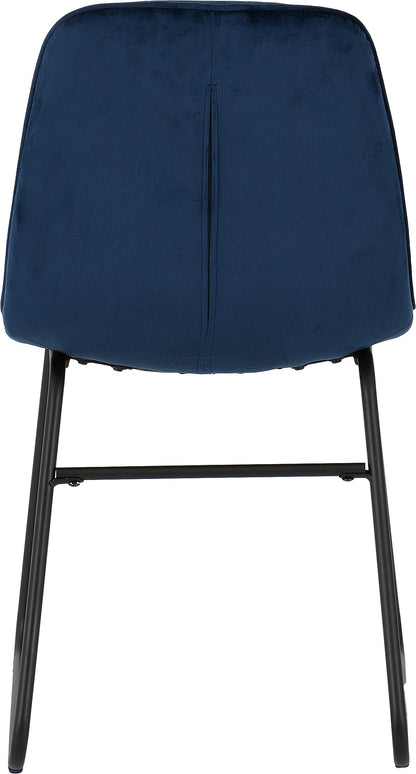 Lukas Dining Chair (X2 Per Box) - Sapphire Blue Velvet