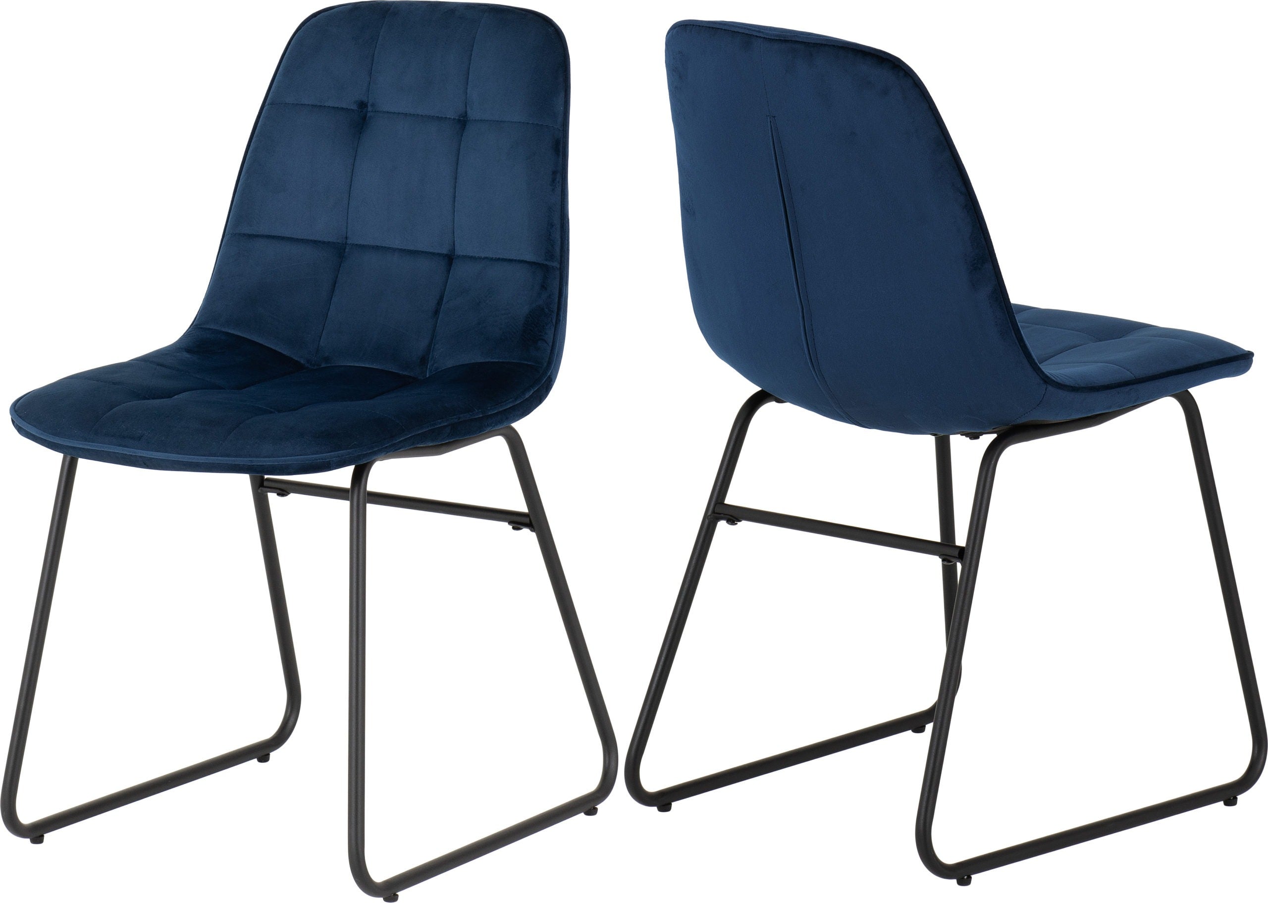 Lukas Dining Chair (X2 Per Box) - Sapphire Blue Velvet