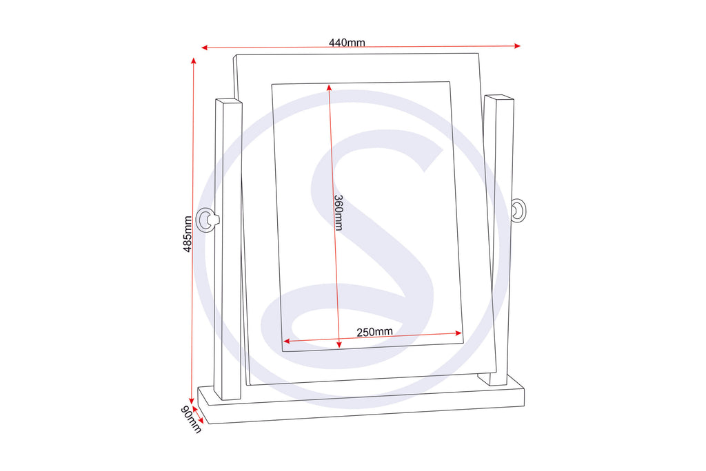 Lisbon 3Pc Dressing Table Set (With Mirror) - Black Wood Grain/Black Pu