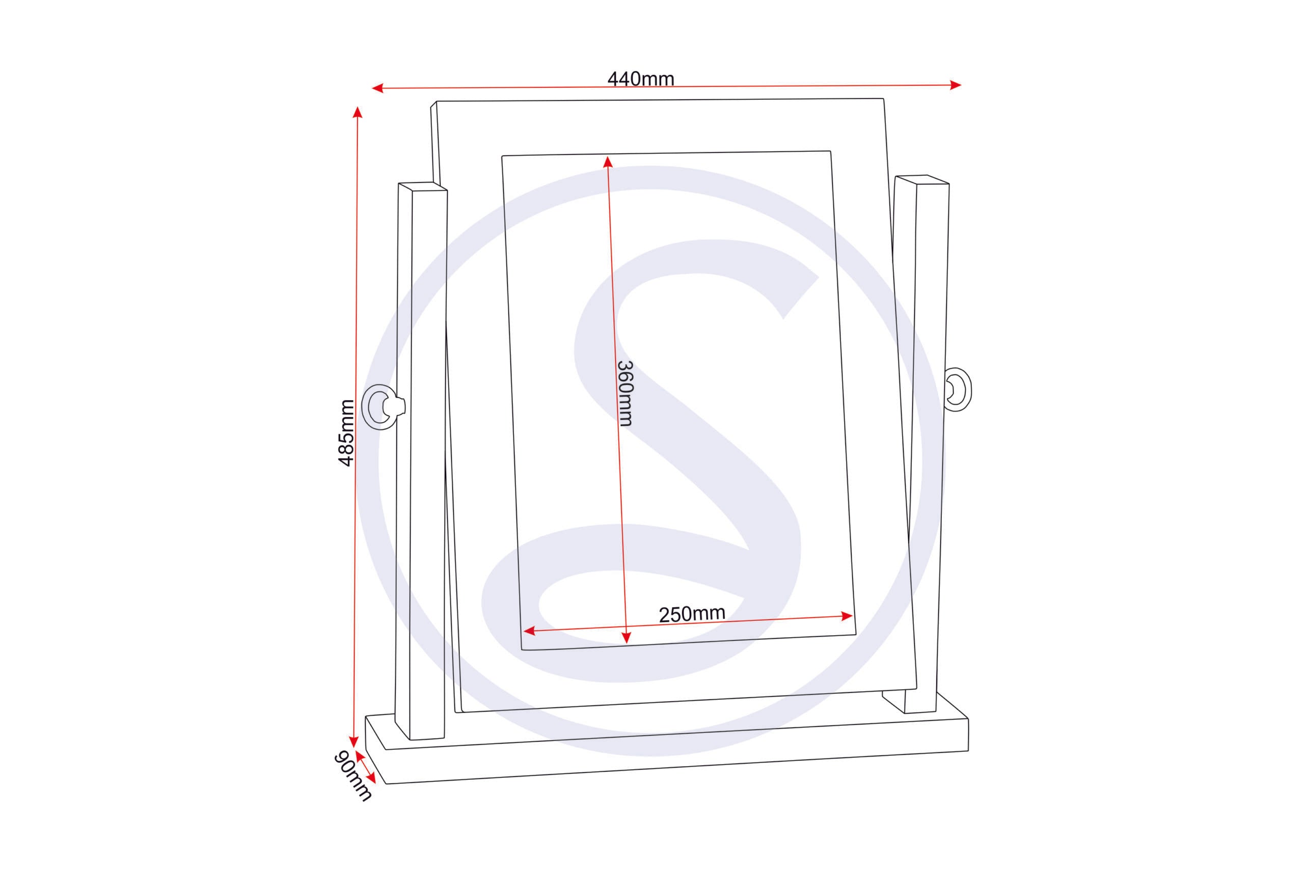 Lisbon 3Pc Dressing Table Set (With Mirror) - Black Wood Grain/Black Pu