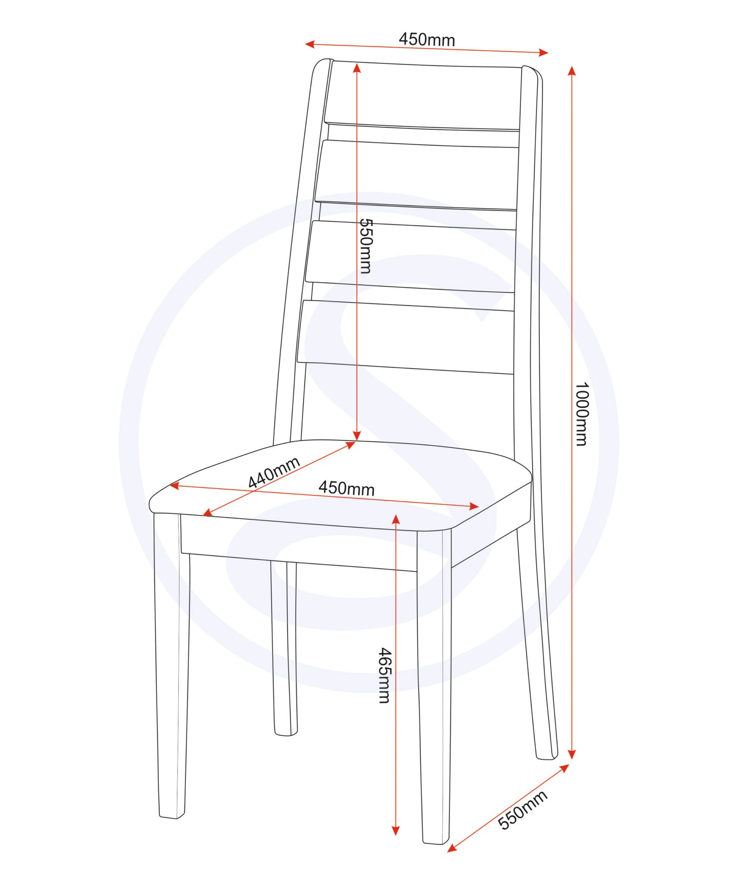 Logan Dining Chair (X2 Per Box) - Oak Varnish/Brown Pu
