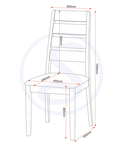 Logan Dining Chair (X2 Per Box) - Oak Varnish/Brown Pu