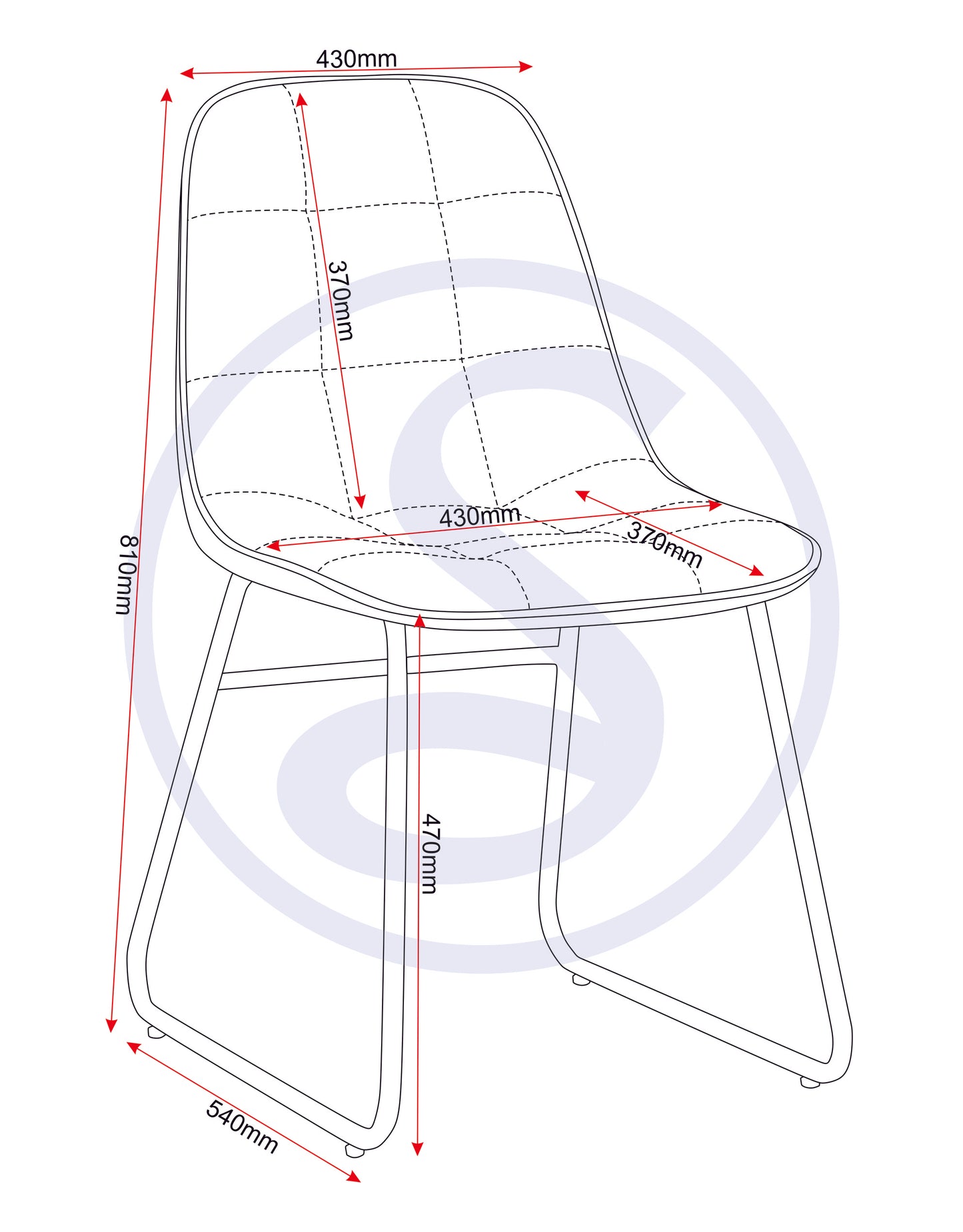 Lukas Dining Chair (X2 Per Box) - Sapphire Blue Velvet