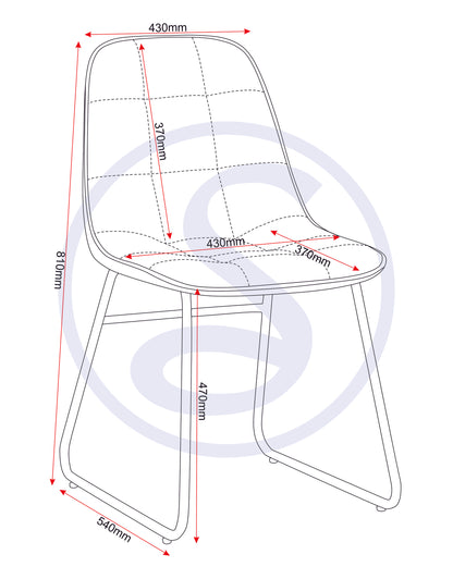 Lukas Dining Chair (X2 Per Box) - Sapphire Blue Velvet