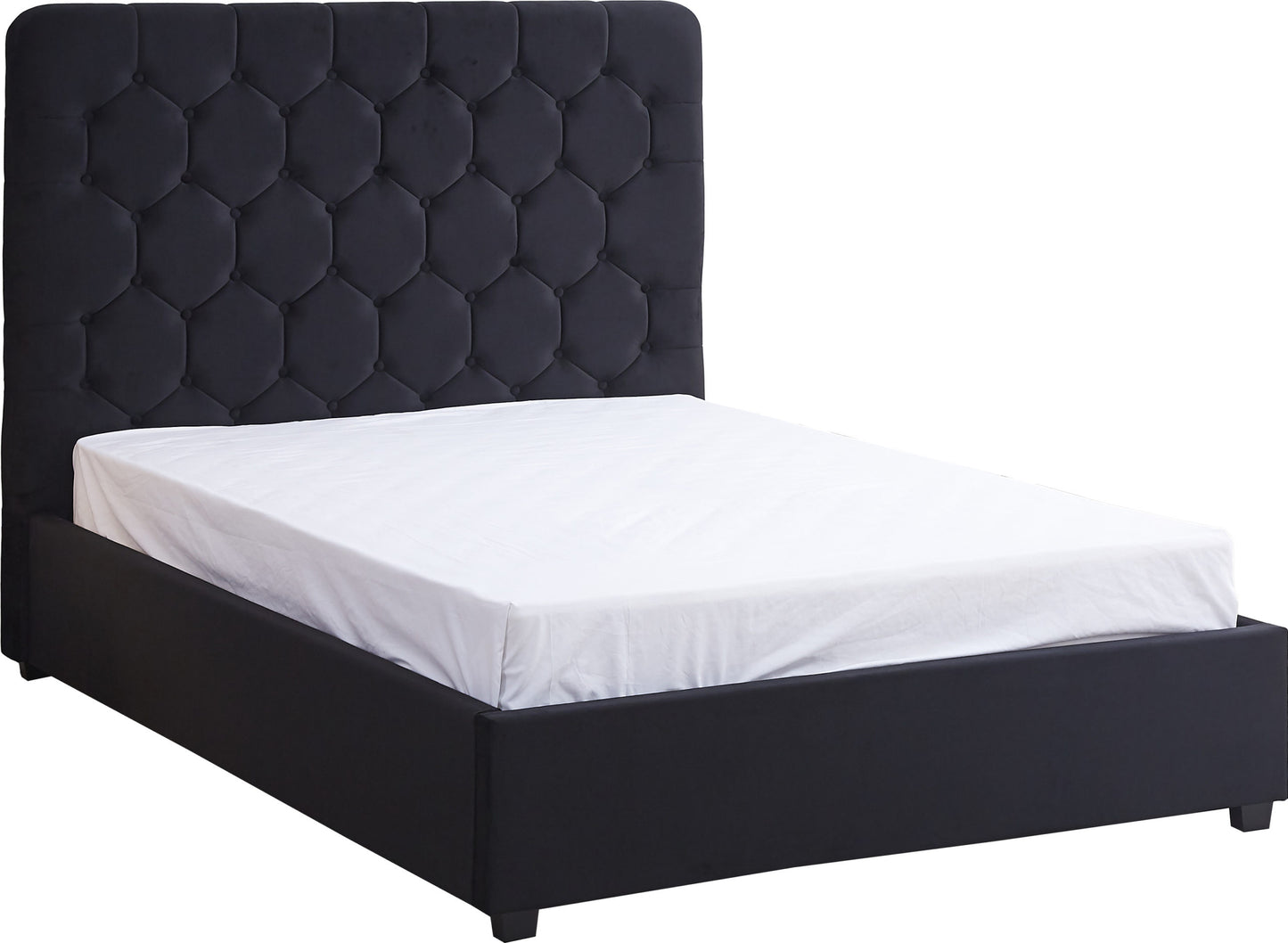 Madison 5' Bed - Black Velvet Fabric