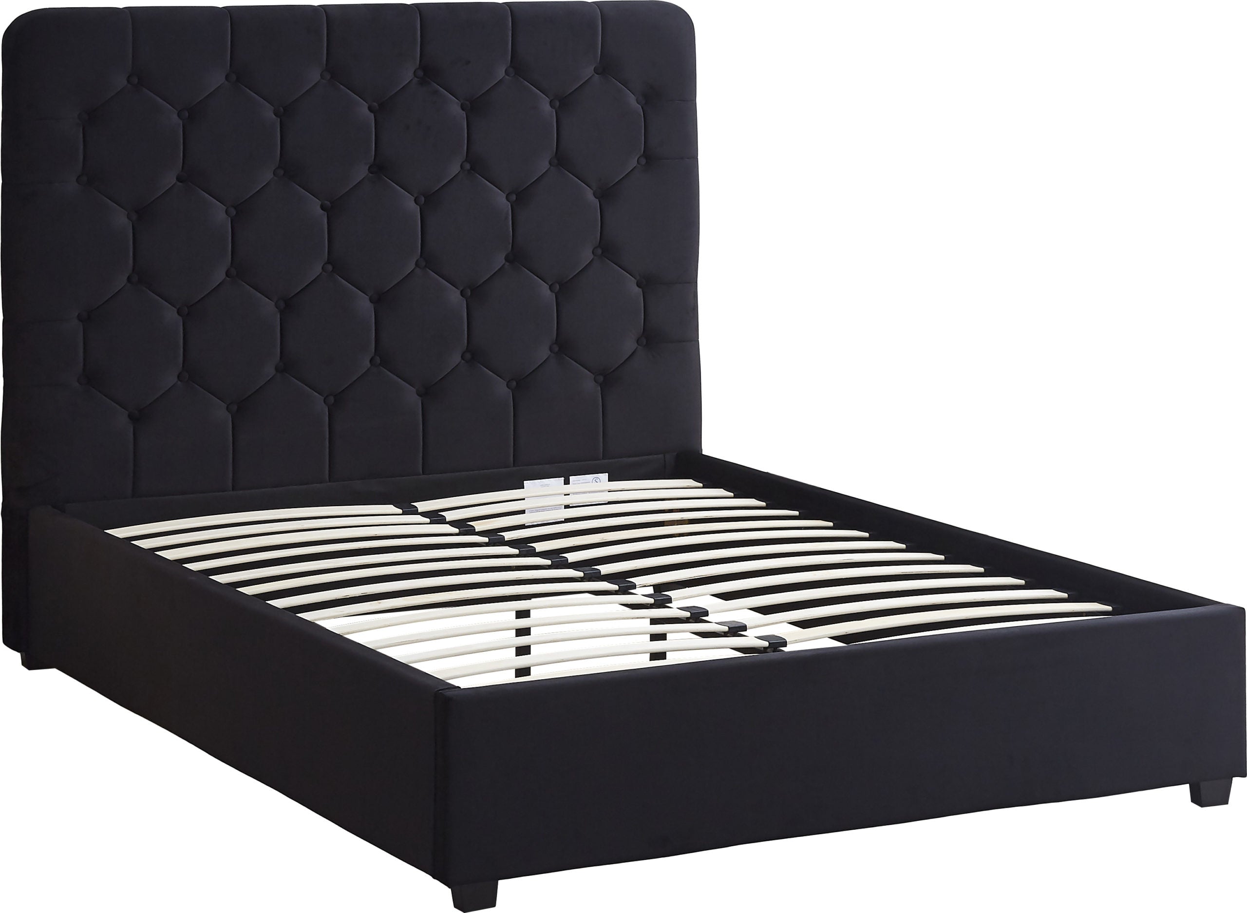 Madison 5' Bed - Black Velvet Fabric