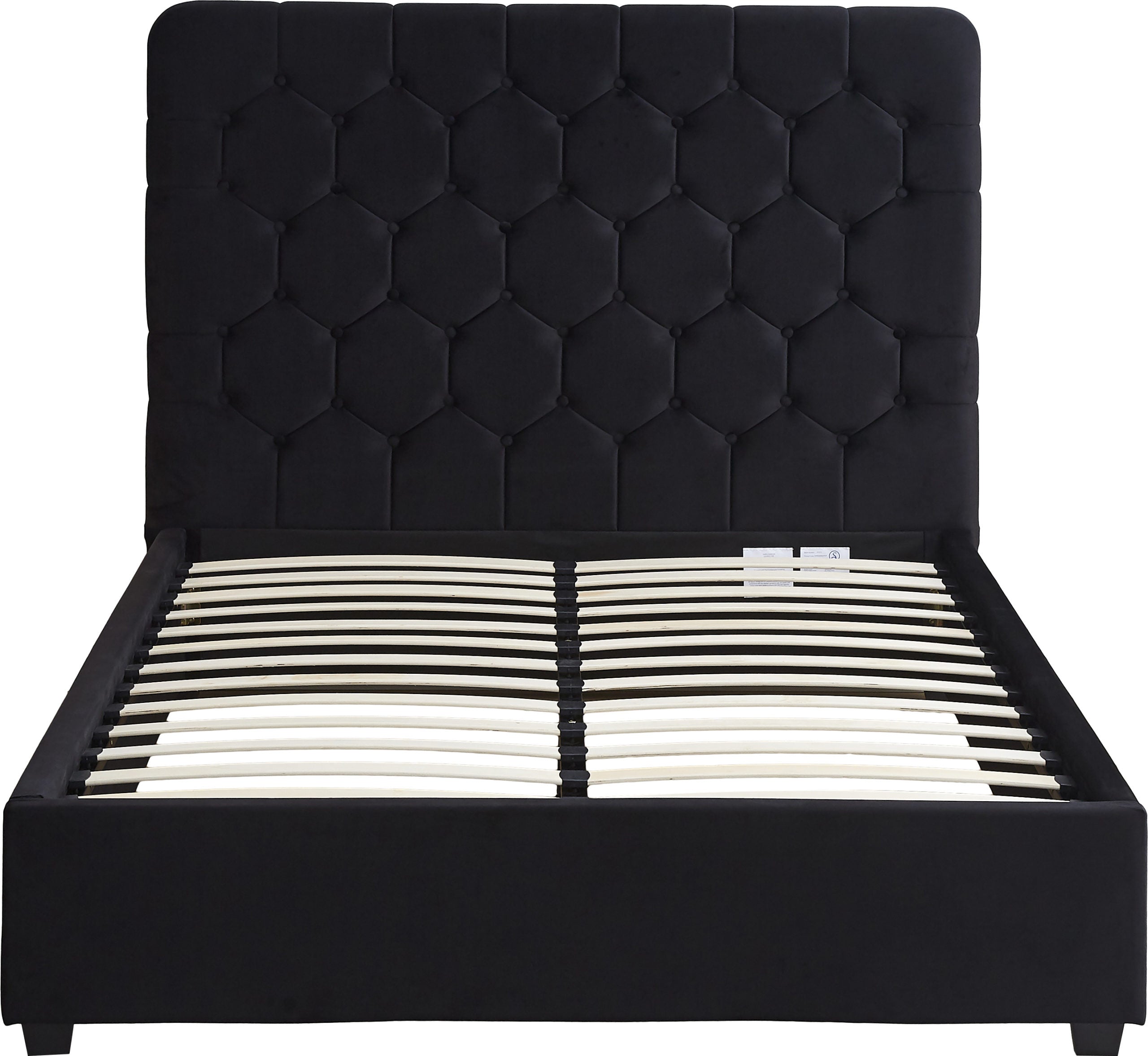Madison 4'6" Bed - Black Velvet Fabric