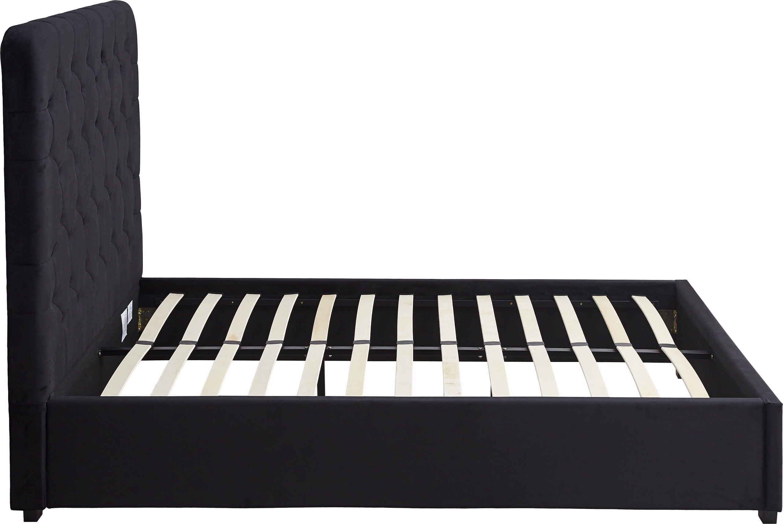 Madison 5' Bed - Black Velvet Fabric