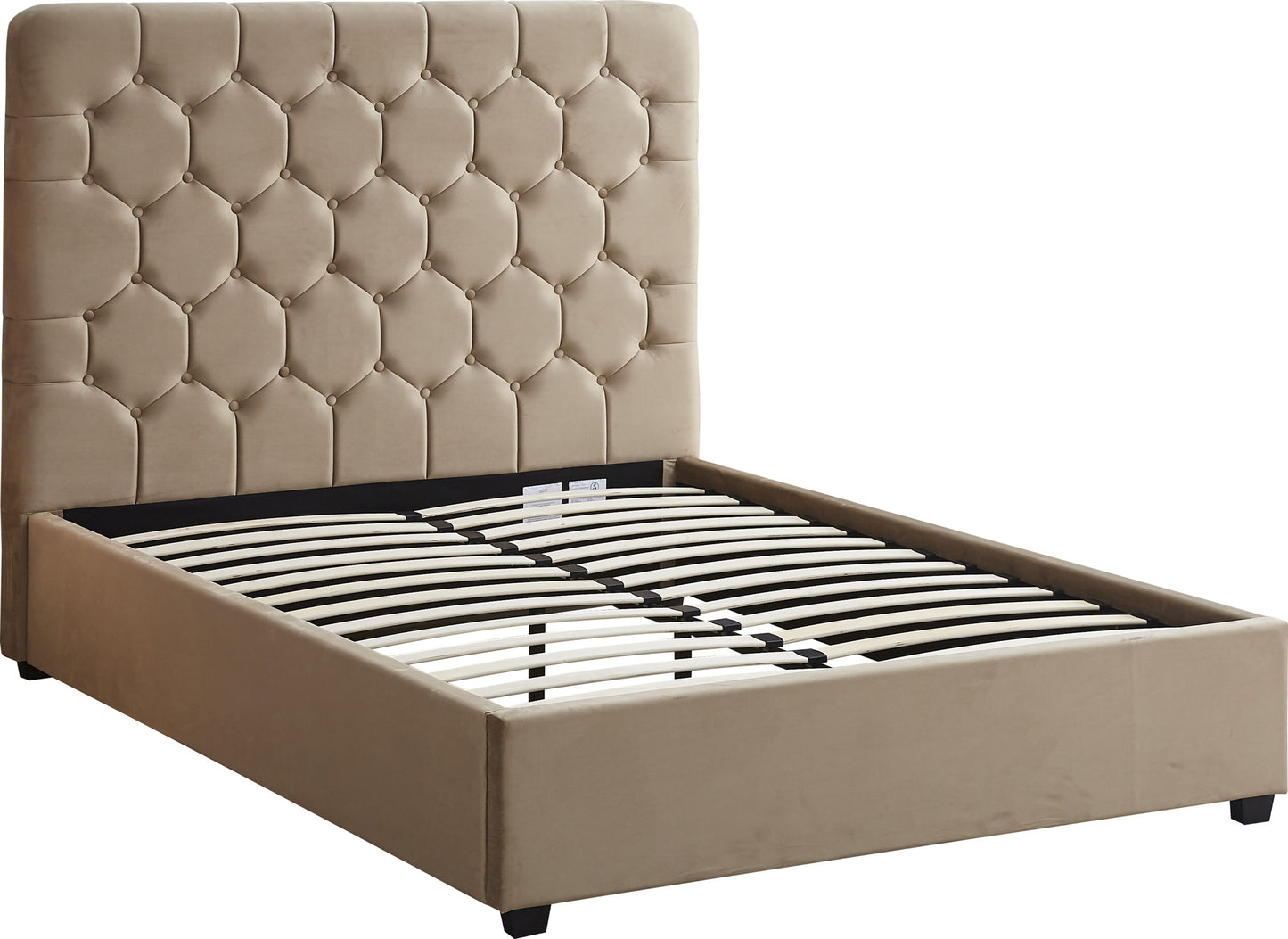 Madison 5' Bed - Fawn Velvet Fabric