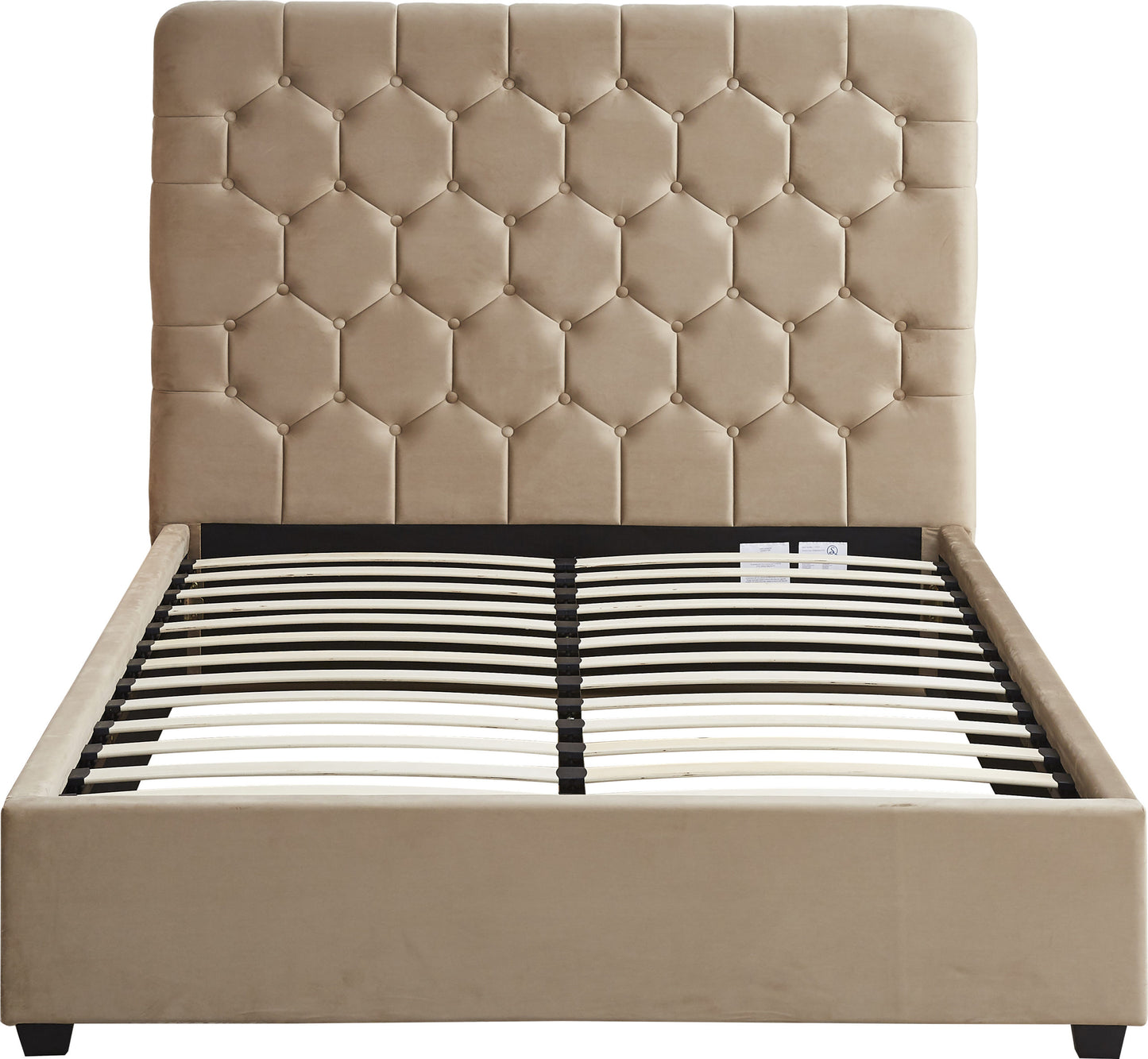 Madison 5' Bed - Fawn Velvet Fabric