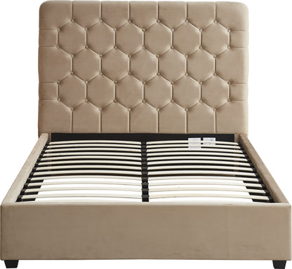 Madison 5' Bed - Fawn Velvet Fabric