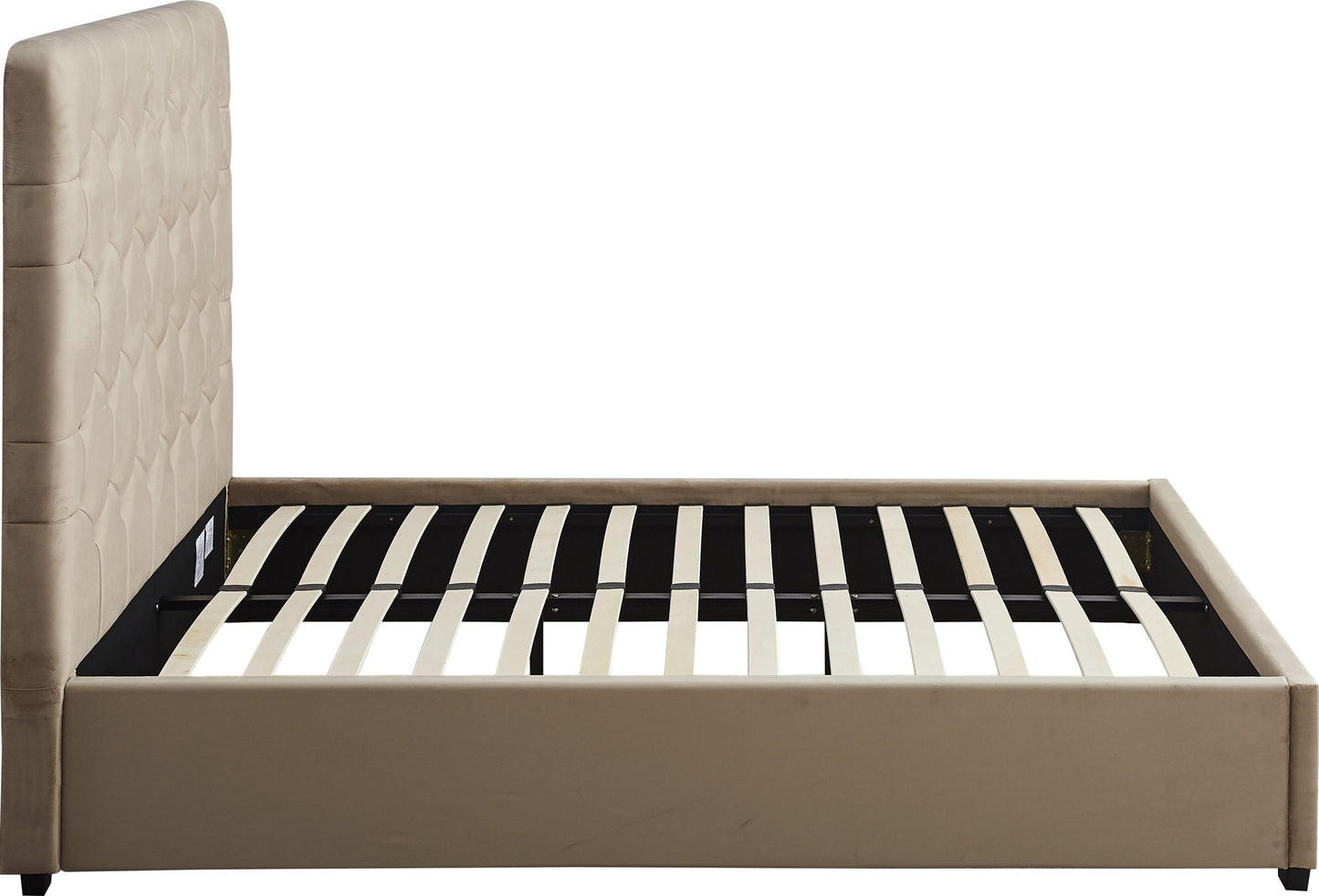 Madison 4'6" Bed - Fawn Velvet Fabric