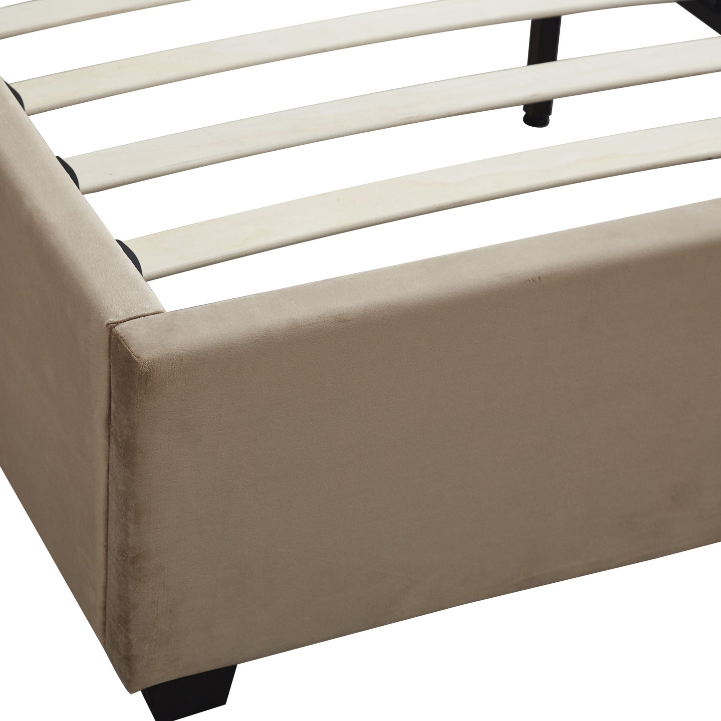Madison 5' Bed - Fawn Velvet Fabric
