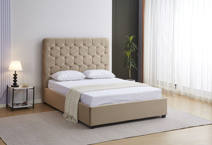 Madison 5' Bed - Fawn Velvet Fabric