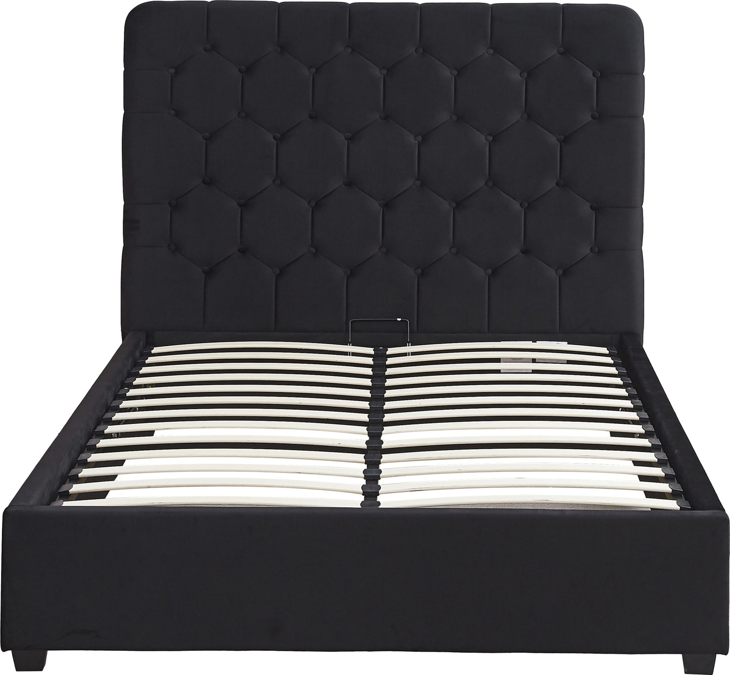 Madison 5' Ottoman Bed - Black Velvet Fabric