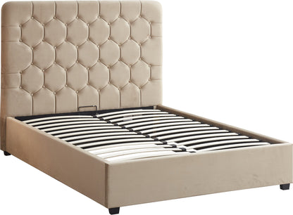 Madison 5' Ottoman Bed - Fawn Velvet Fabric