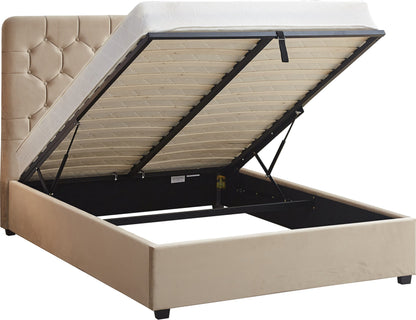 Madison 5' Ottoman Bed - Fawn Velvet Fabric