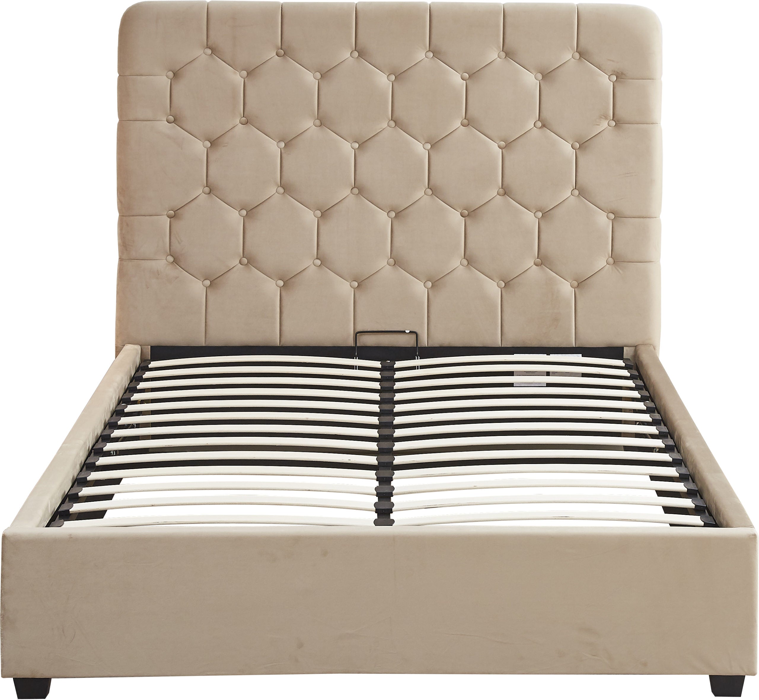 Madison 4'6" Ottoman Bed - Fawn Velvet Fabric