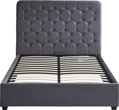 Madison 5' Ottoman Bed - Grey Velvet Fabric