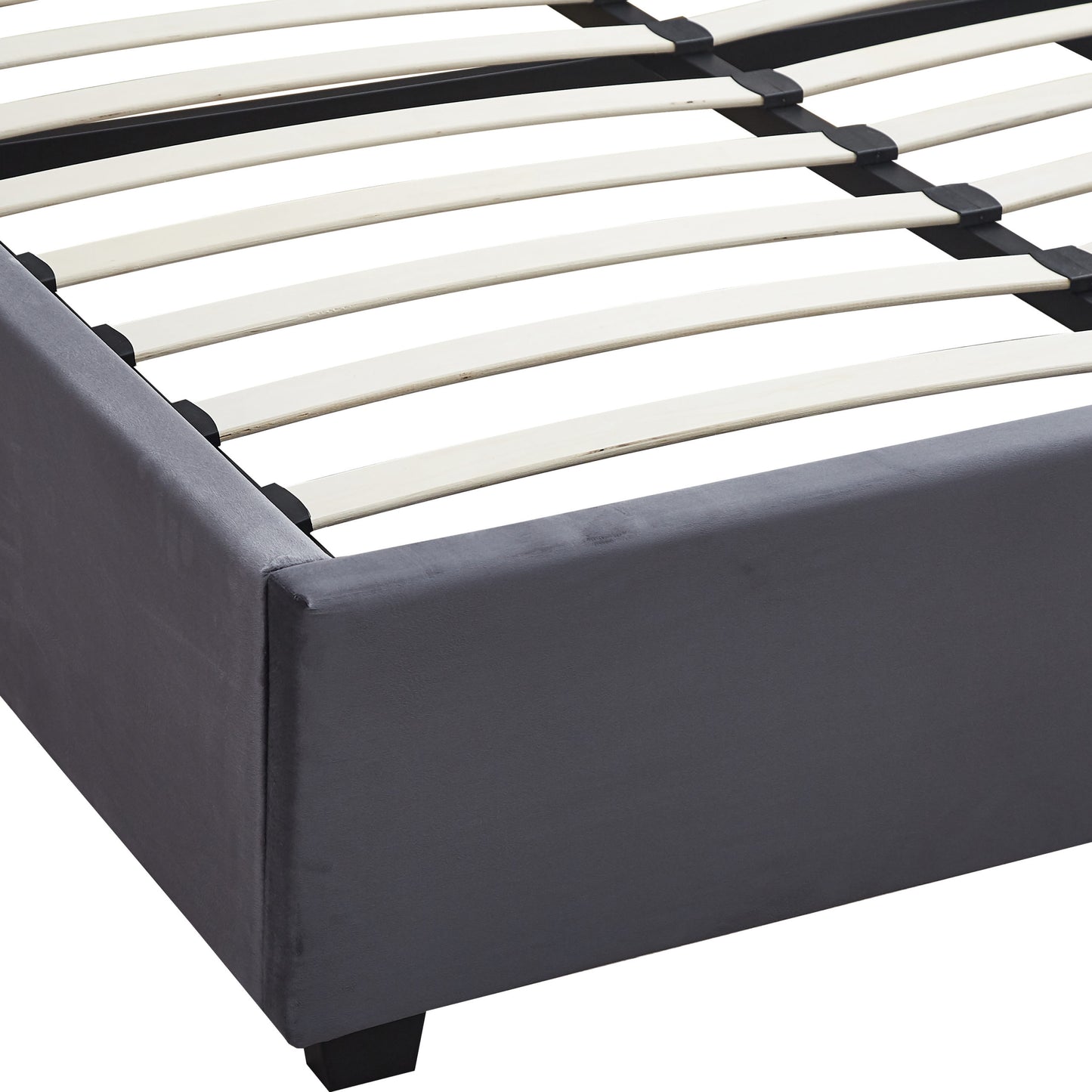 Madison 4'6" Ottoman Bed - Grey Velvet Fabric