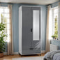 Madrid 2 Door 1 Drawer Wardrobe - Grey/White Gloss