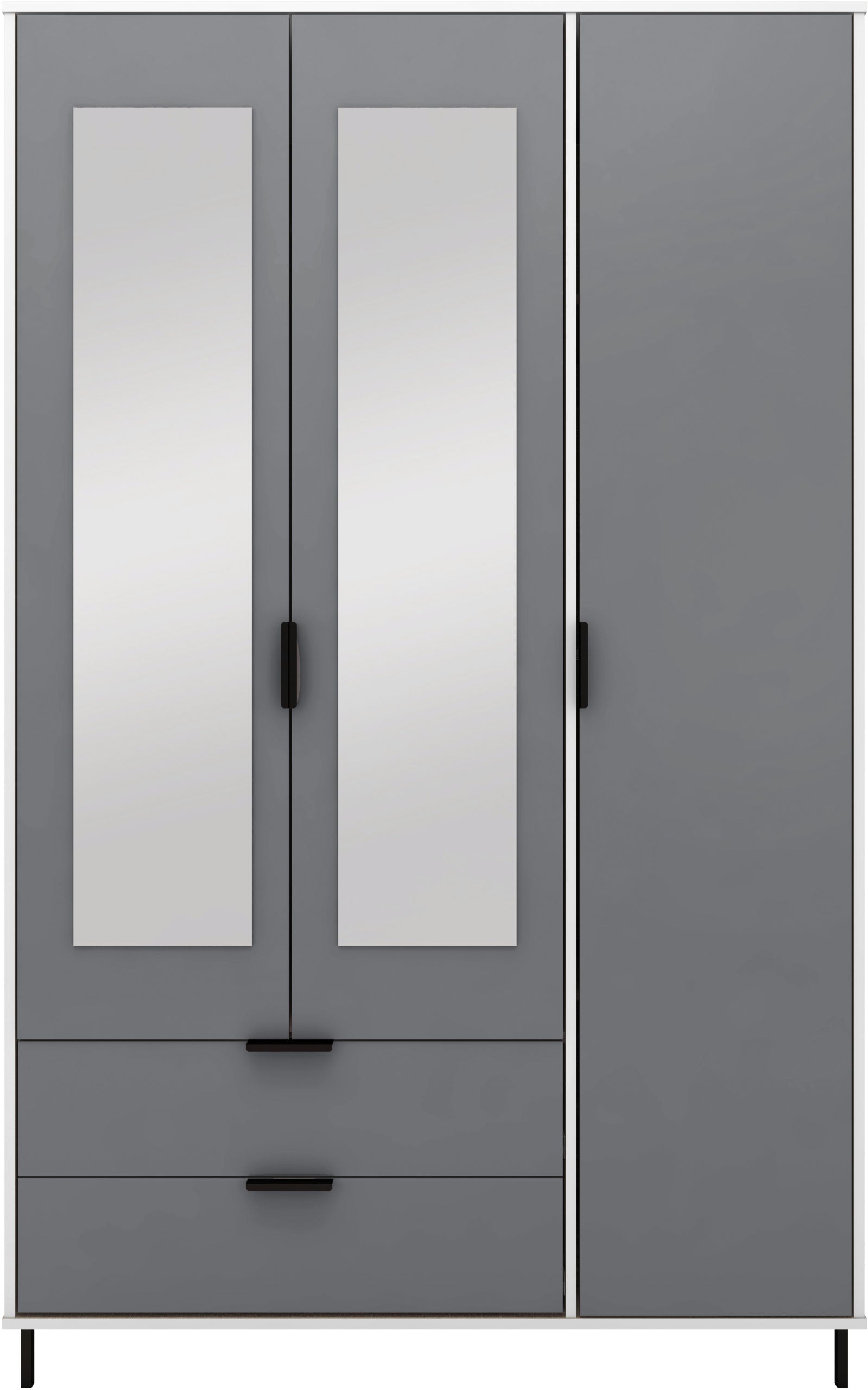 Madrid 3 Door 2 Drawer Wardrobe - Grey/White Gloss