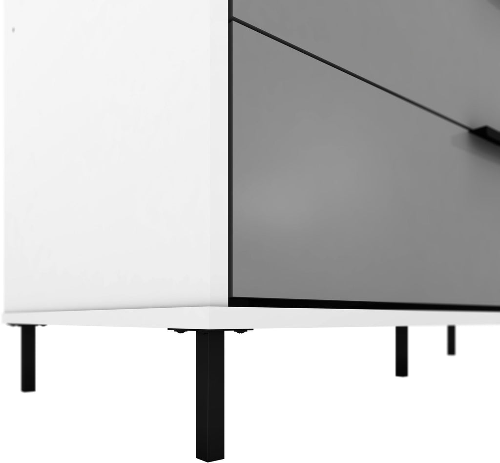 Madrid 3 Door 2 Drawer Wardrobe - Grey/White Gloss