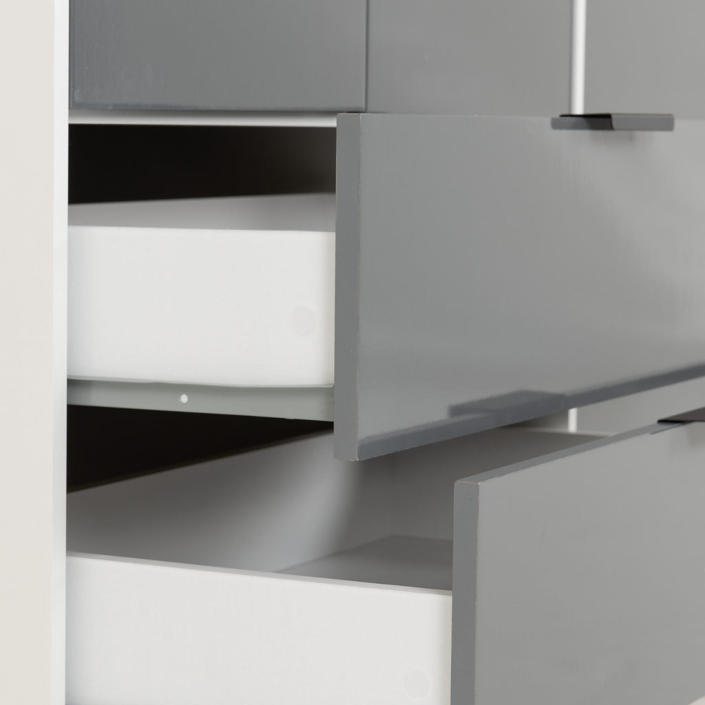 Madrid 3 Door 2 Drawer Wardrobe - Grey/White Gloss