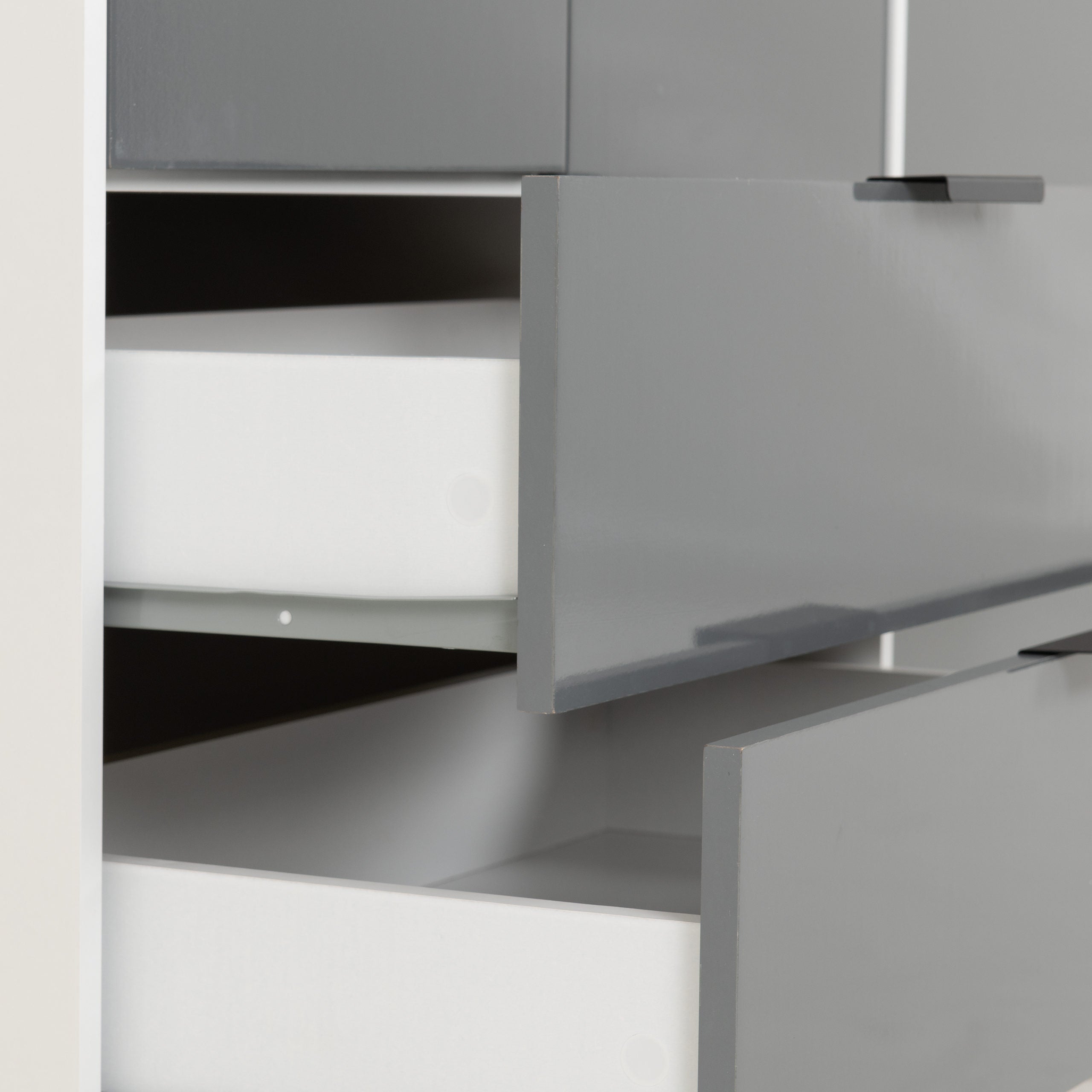 Madrid 3 Door 2 Drawer Wardrobe - Grey/White Gloss