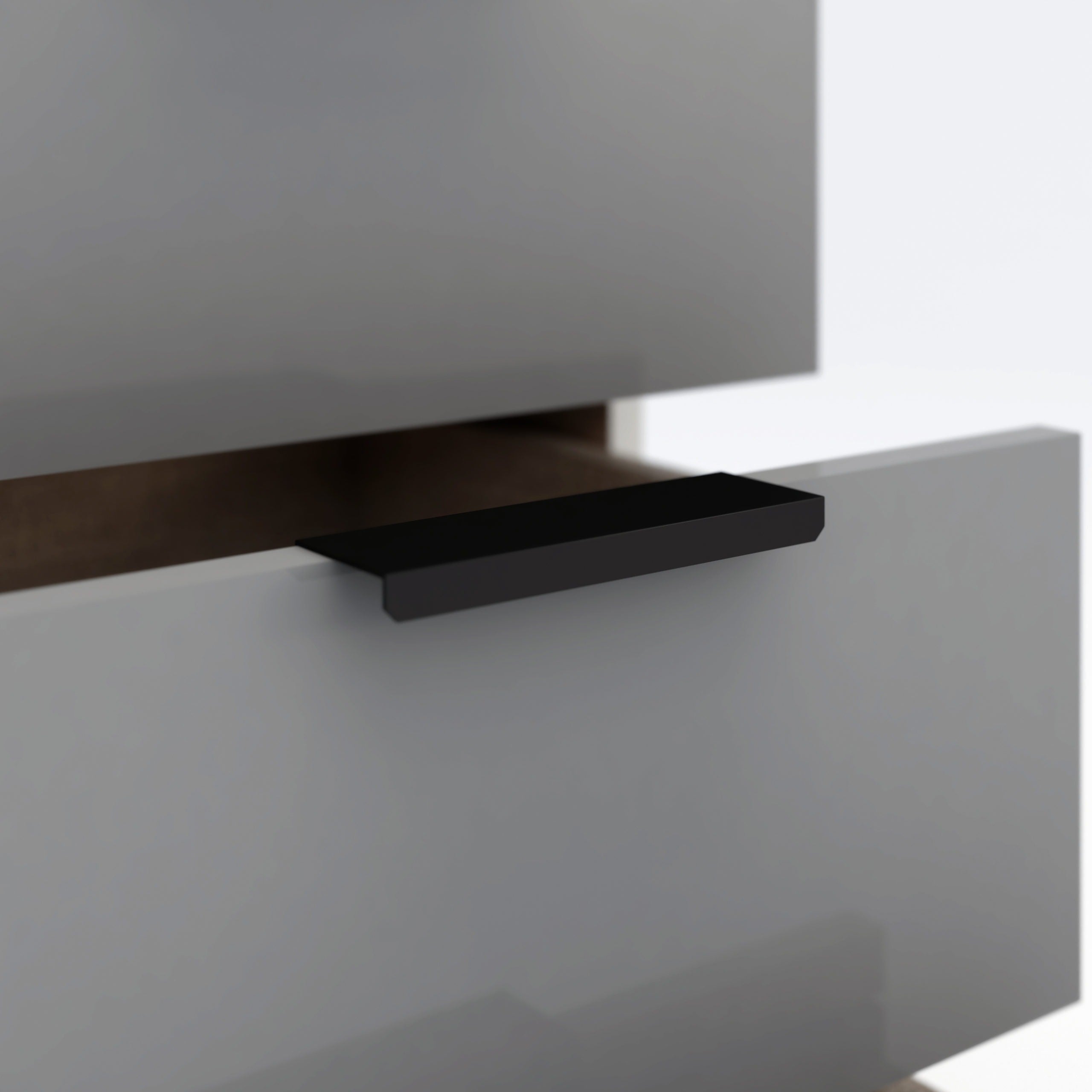 Madrid 3 Drawer Bedside - Grey/White Gloss