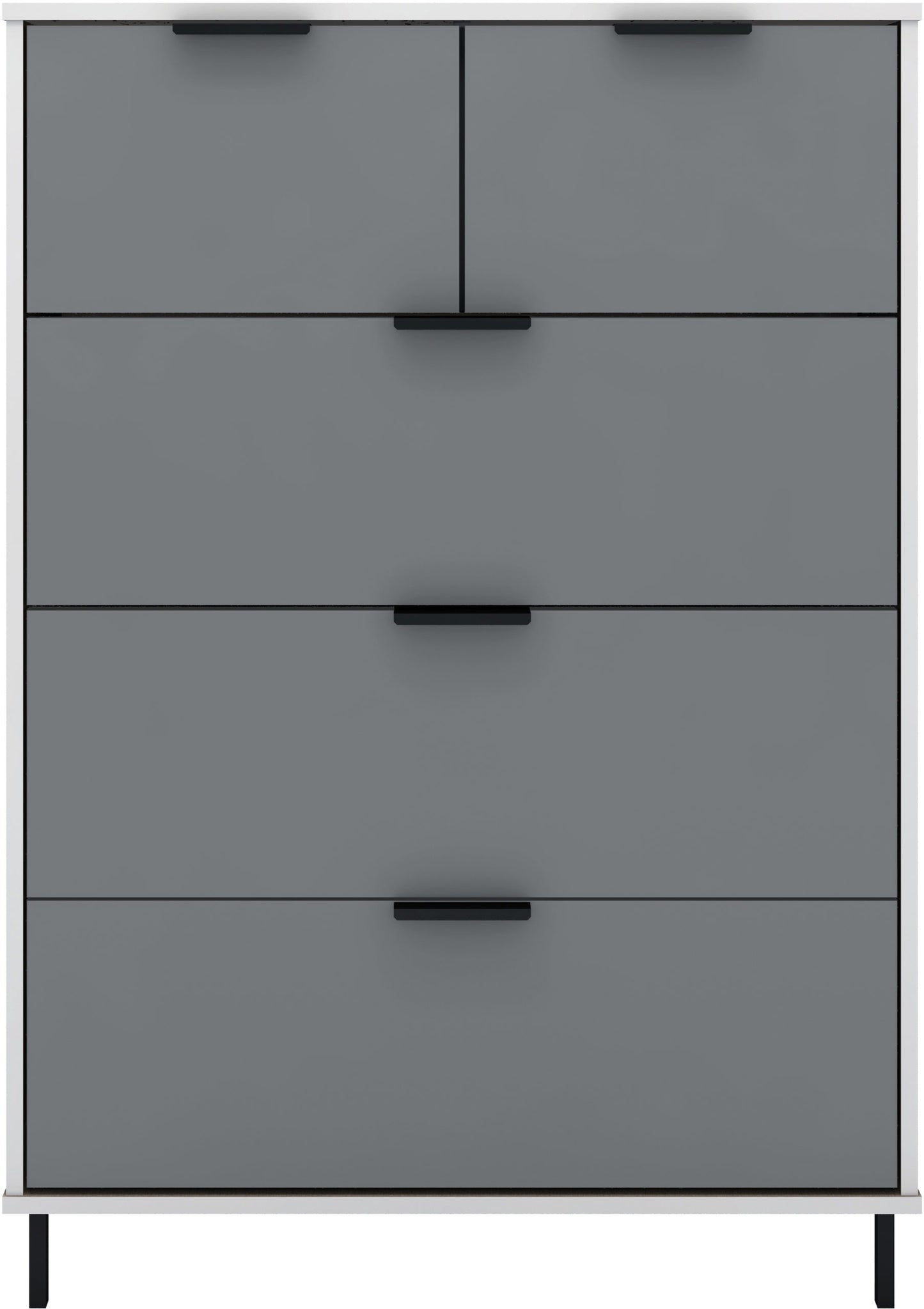 Madrid 3+2 Drawer Chest - Grey/White Gloss