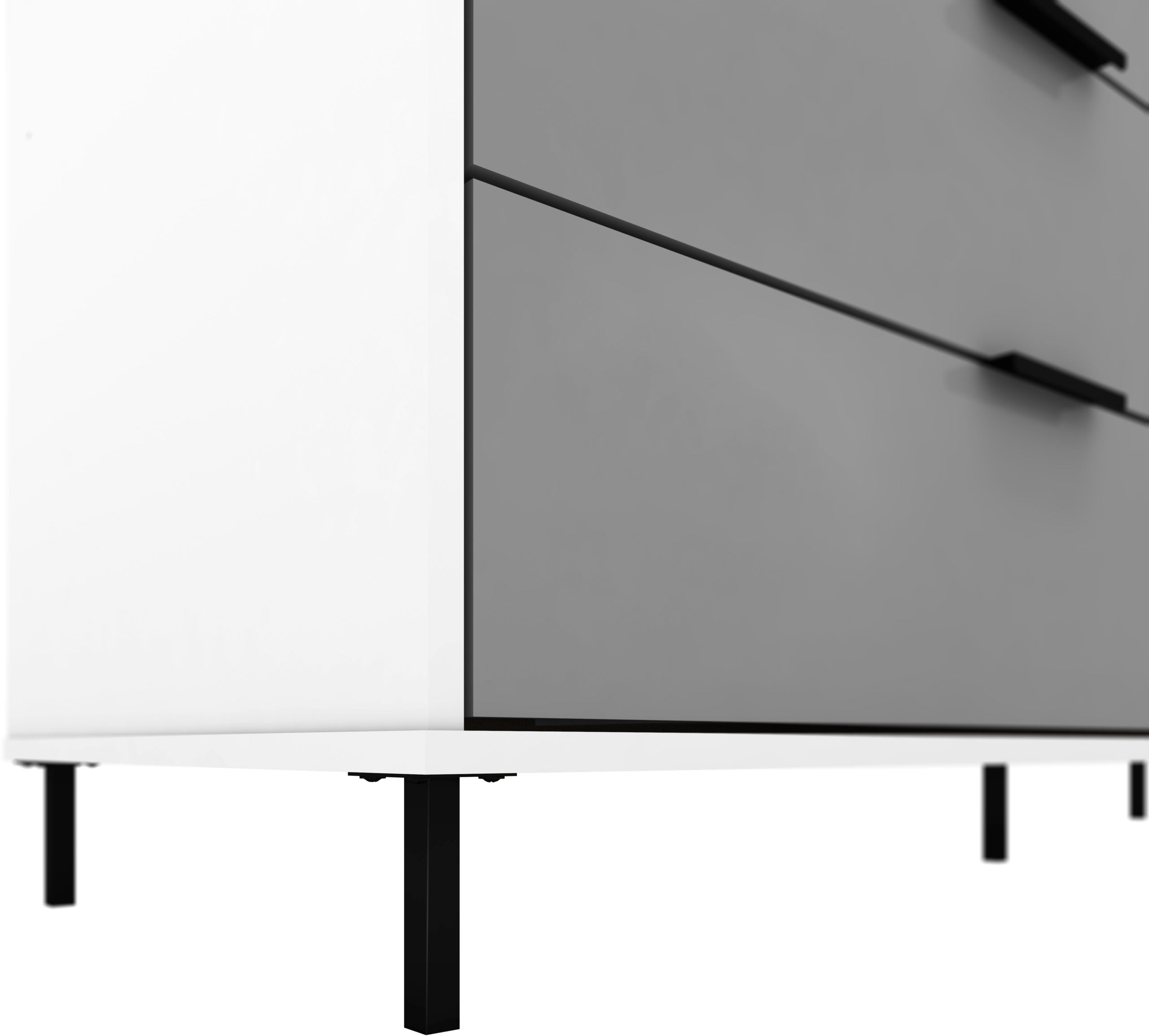 Madrid 4 Door 2 Drawer Wardrobe - Grey/White Gloss