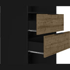 Madrid Bookcase - Black/Acacia Effect