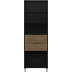 Madrid Bookcase - Black/Acacia Effect