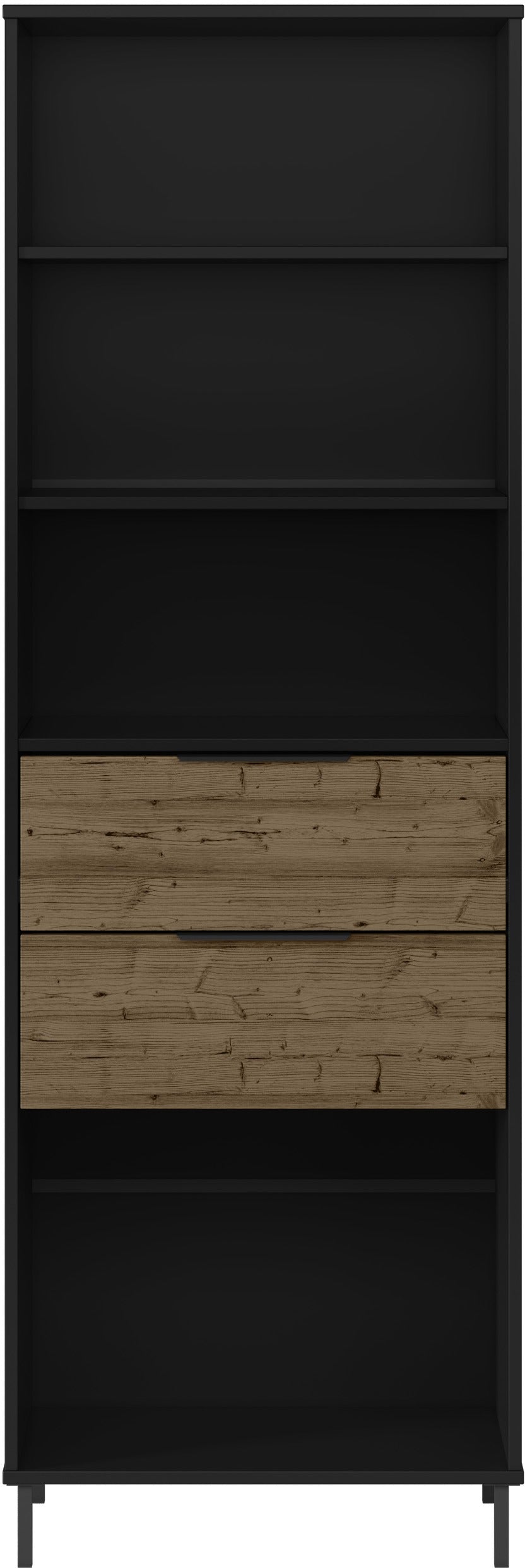 Madrid Bookcase - Black/Acacia Effect