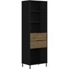 Madrid Bookcase - Black/Acacia Effect