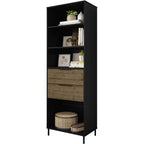 Madrid Bookcase - Black/Acacia Effect