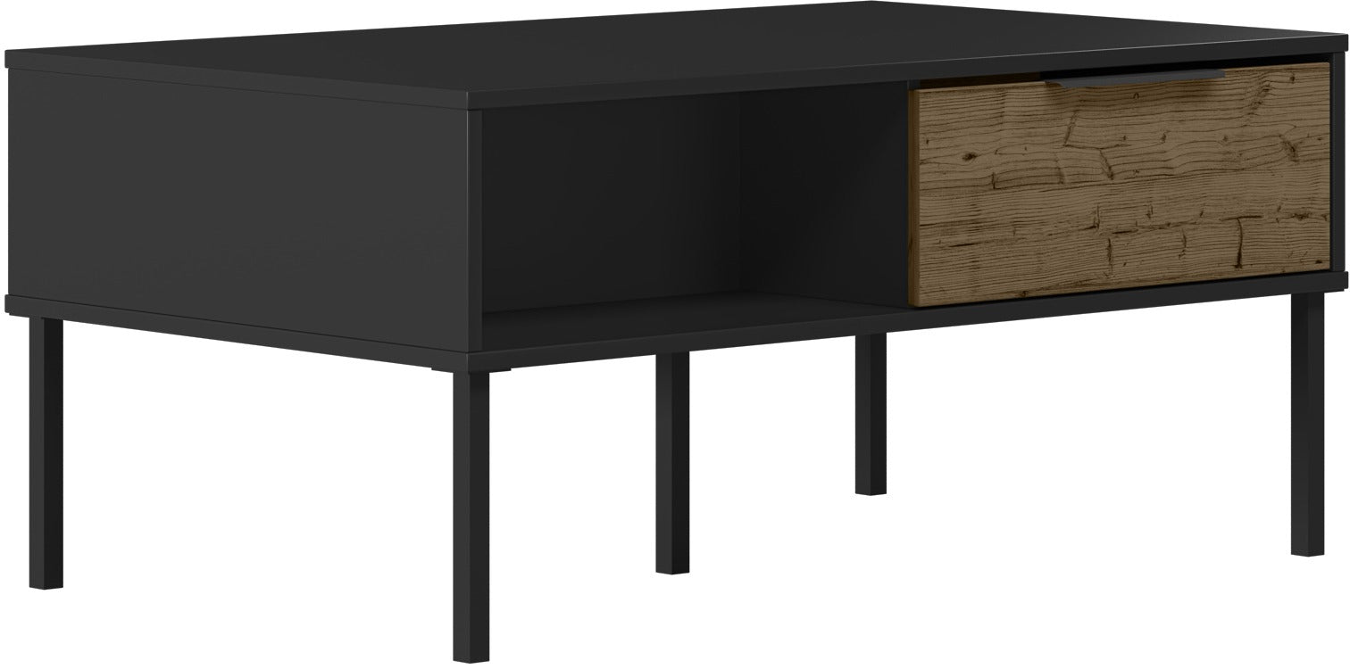 Madrid Coffee Table - Black/Acacia Effect