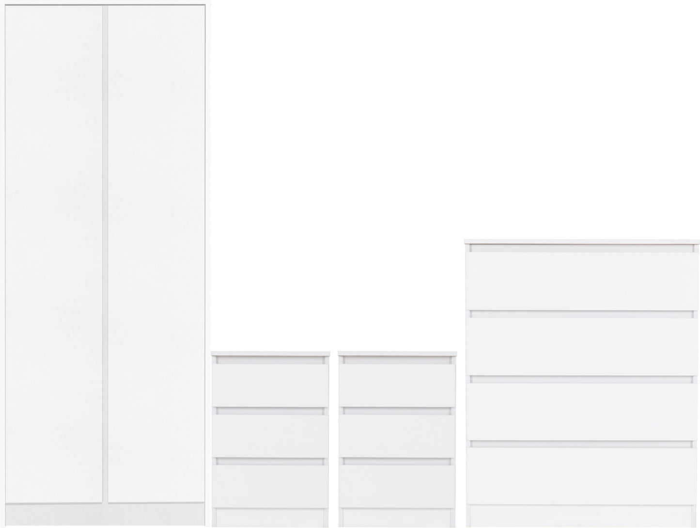 Malvern 2 Door Wardrobe Bedroom Set - White