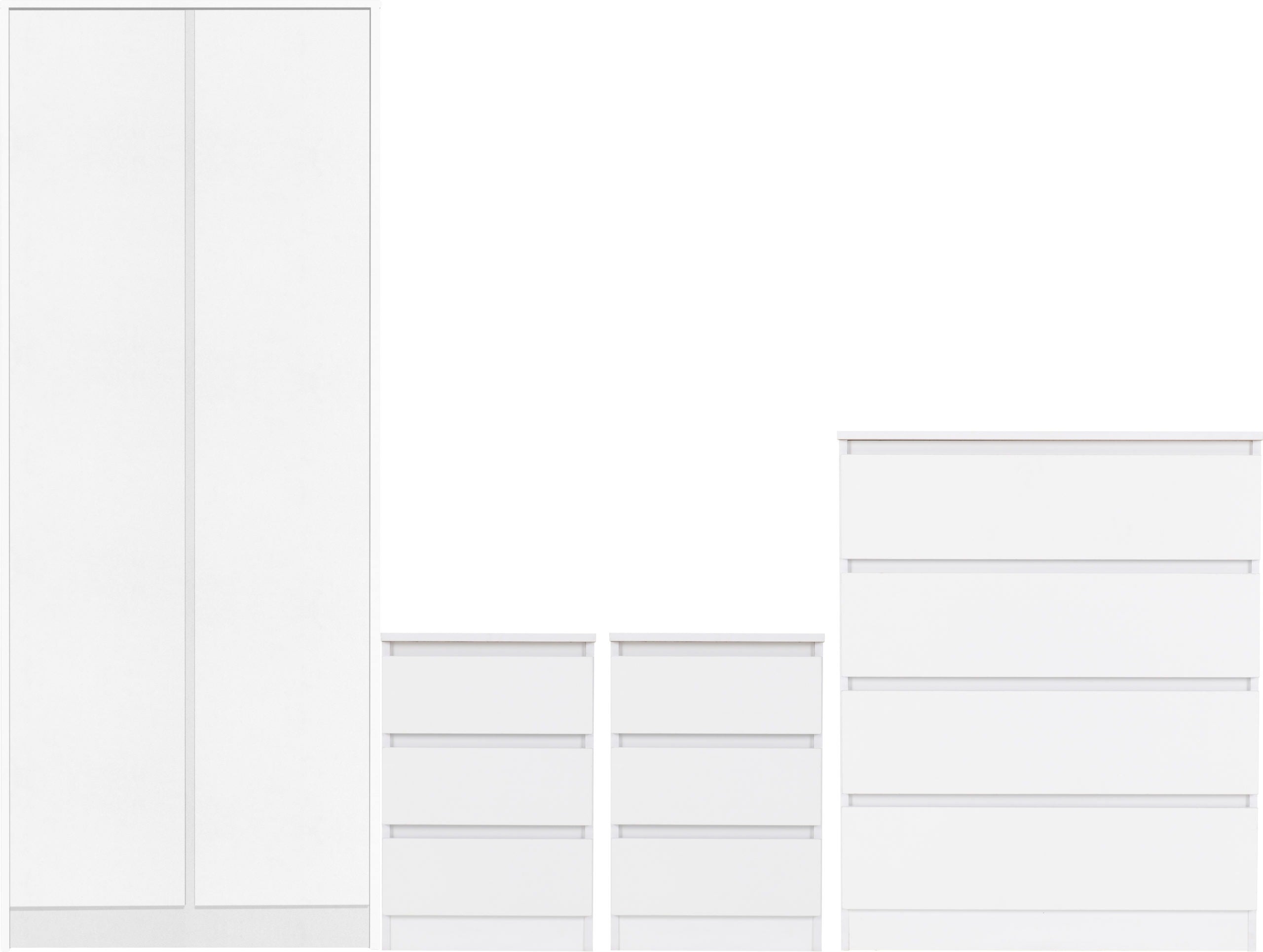 Malvern 2 Door Wardrobe Bedroom Set - White