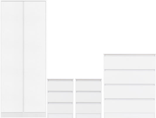 Malvern 2 Door Wardrobe Bedroom Set - White