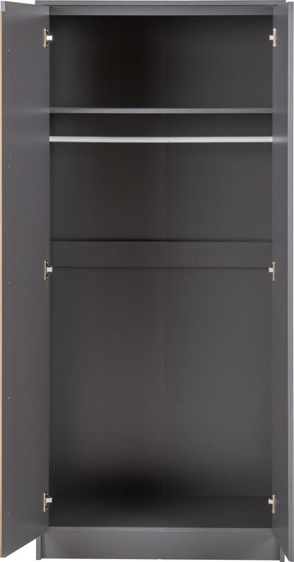Malvern 2 Door Wardrobe Bedroom Set - Grey