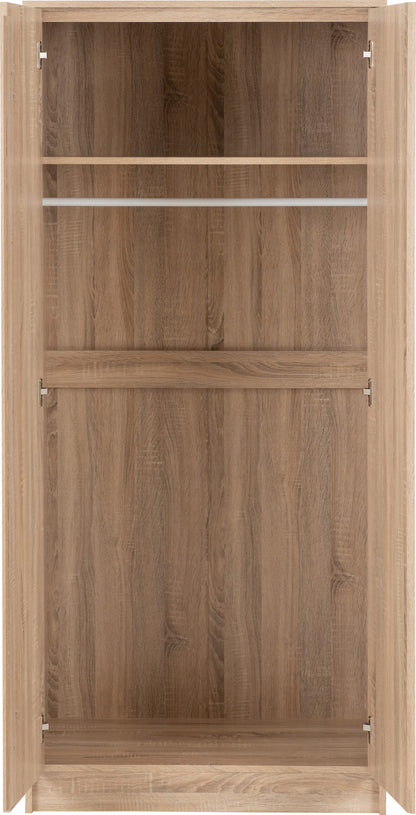 Malvern 2 Door Wardrobe Bedroom Set - Sonoma Oak Effect